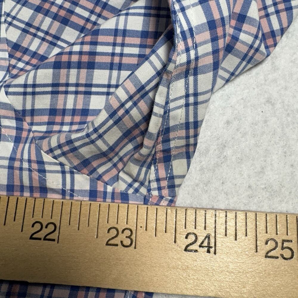 UNTUCKit LT Men’s Large Wrinkle Free Pink/Blue Plaid Check Shirt Button - Picture 4 of 5